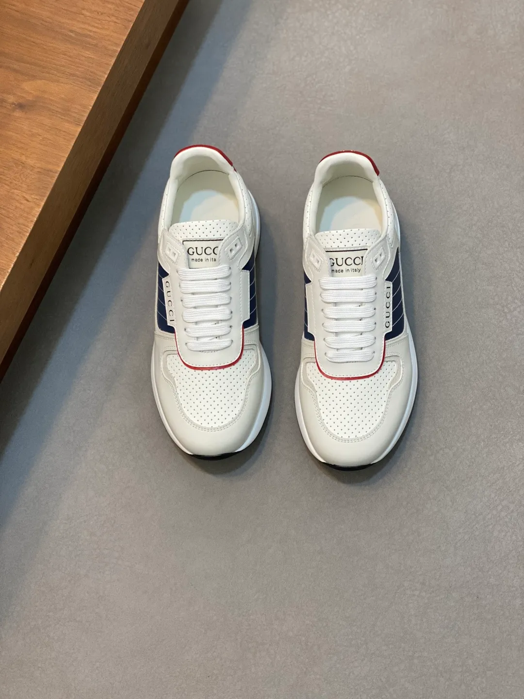 Factory price: 460💰[Gucci] Gucci - High-end quality original order - Upper: Nappa calfskin, pebbled calfskin, computer embroidered brand totem - Inner: water-dyed cowhide - Outsole: ultra-light T men's shoes 💰U·Rubber; two-color molded outsole - Super high quality control·Fine workmanship: highlighted (high-end·luxury·grade) -Size: 38-45